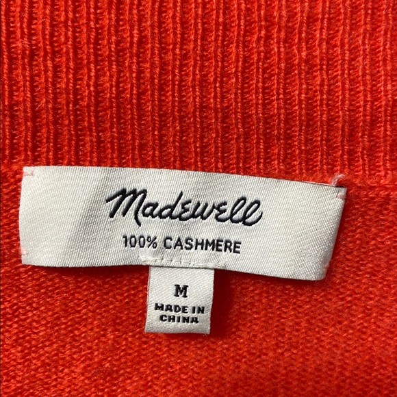 Madewell Women’s Orange,Cashmere,V-Neck Long Sleeve Sweater.Size- Medium - Picture 14 of 14